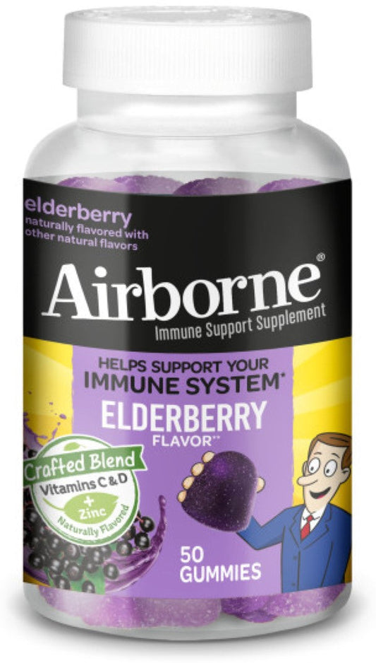 Airborne Elderberry Support Immune System Gummies - 50 Ct