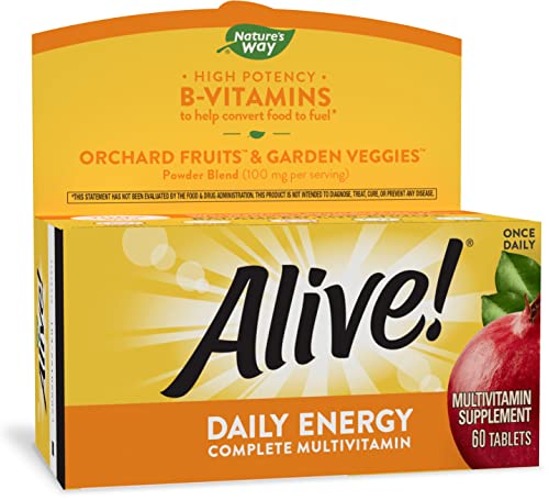 Nature'S Way Alive! High Potency Daily Energy Multi-Vitamin Multi-Mineral Once Daily, 60 Tablets