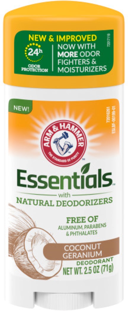 Arm & Hammer Essentials Deodorant, Coconut Geranium - 2.5 Oz