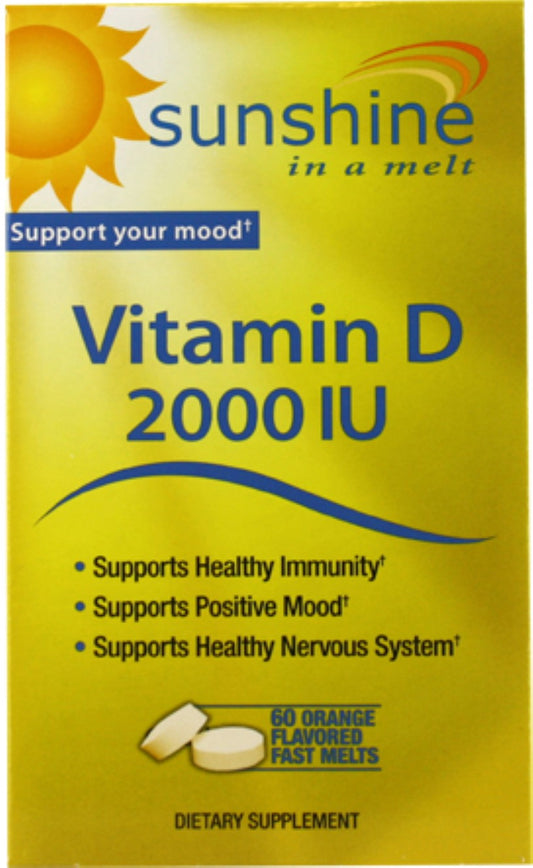 Sunshine In A Melt Vitamin D 2000 Iu 60 Orange Flavored Melt Tablets