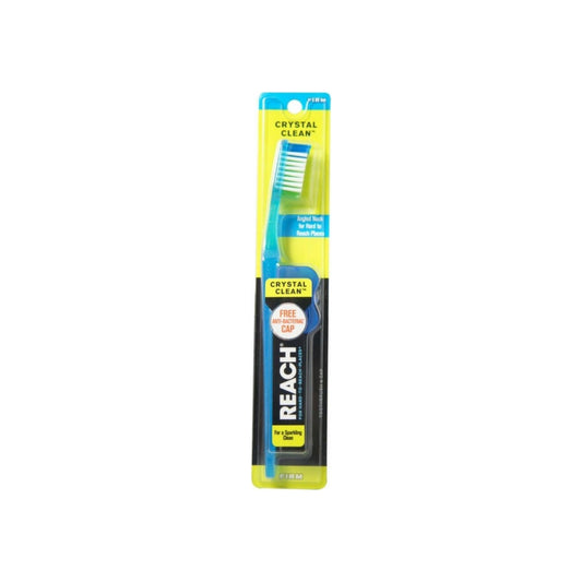 Reach Crystal Clean Firm Adult Toothbrush With Anti Bacterial Cap, 1 Ea - Blue