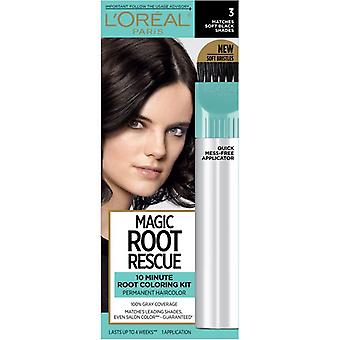 L'oreal Paris Magic Root Rescue 10 Minute Hair Coloring Kit, 3 Soft Black, 1 Kit