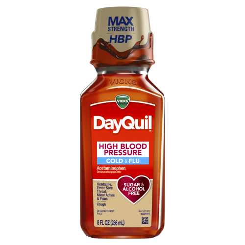 Vicks DayQuil High Blood Pressure Cold and Flu Relief Liquid -8 oz