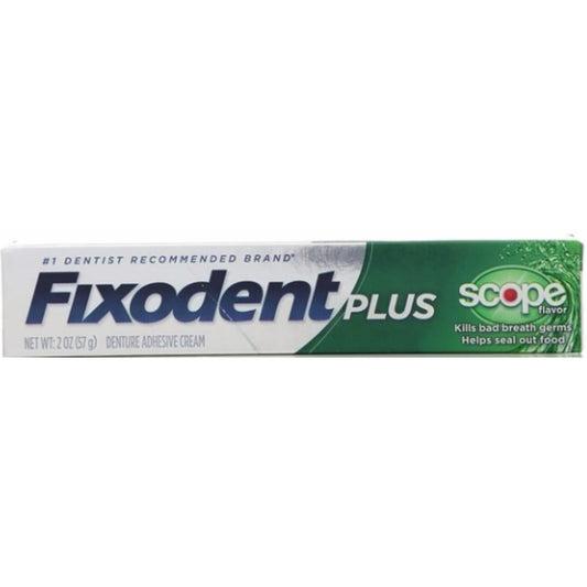 Fixodent Control Denture Adhesive Cream Plus Scope Flavor 2 Oz