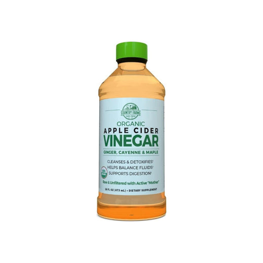 Country Farms Apple Cider Vinegar, Organic With Ginger, Cayenne & Maple 16 Oz