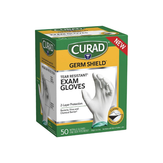 Curad Germ Shield Nitrile Gloves - 50 Ct