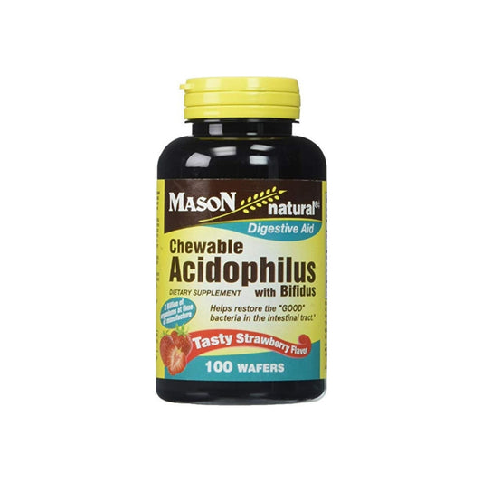 Mason Natural Chewable Acidophilus With Bifidus Wafers Strawberry - 100 Ea