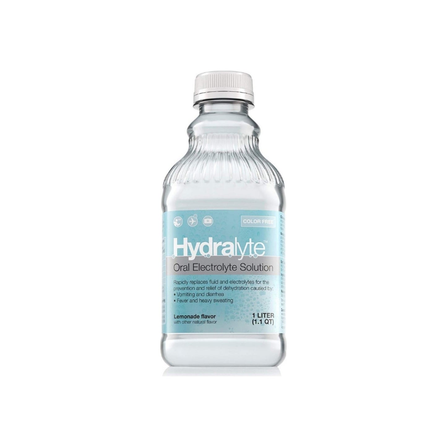 Hydralyte Oral Electrolyte Solution Color-Free, Lemonade, 33.8 Oz