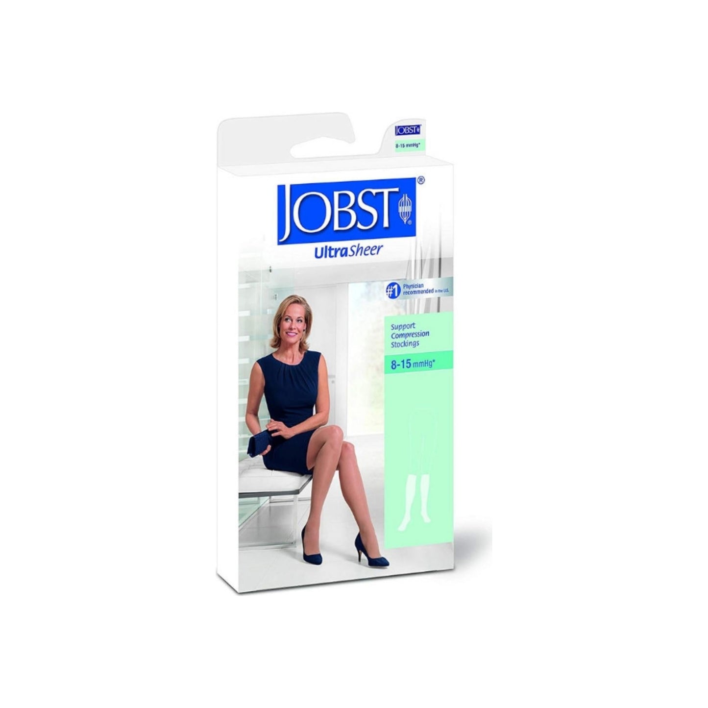 Jobst Womens Ultrasheer 8-15 Mmhg Knee High Stockings, Sun Bronze, Large 1 Pair