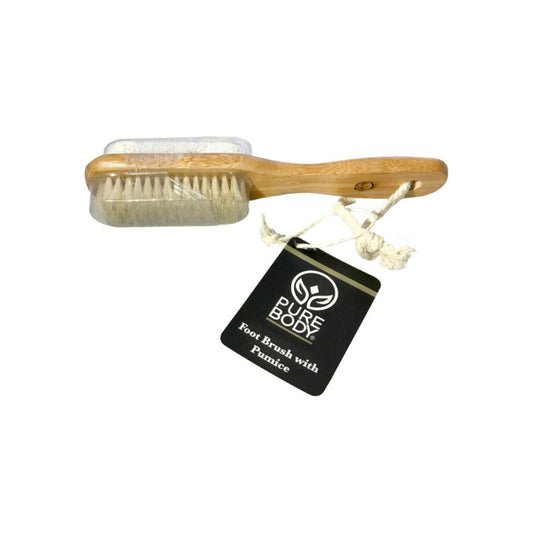 Pure Body Bamboo Foot Brush With Pumice 1 Ea