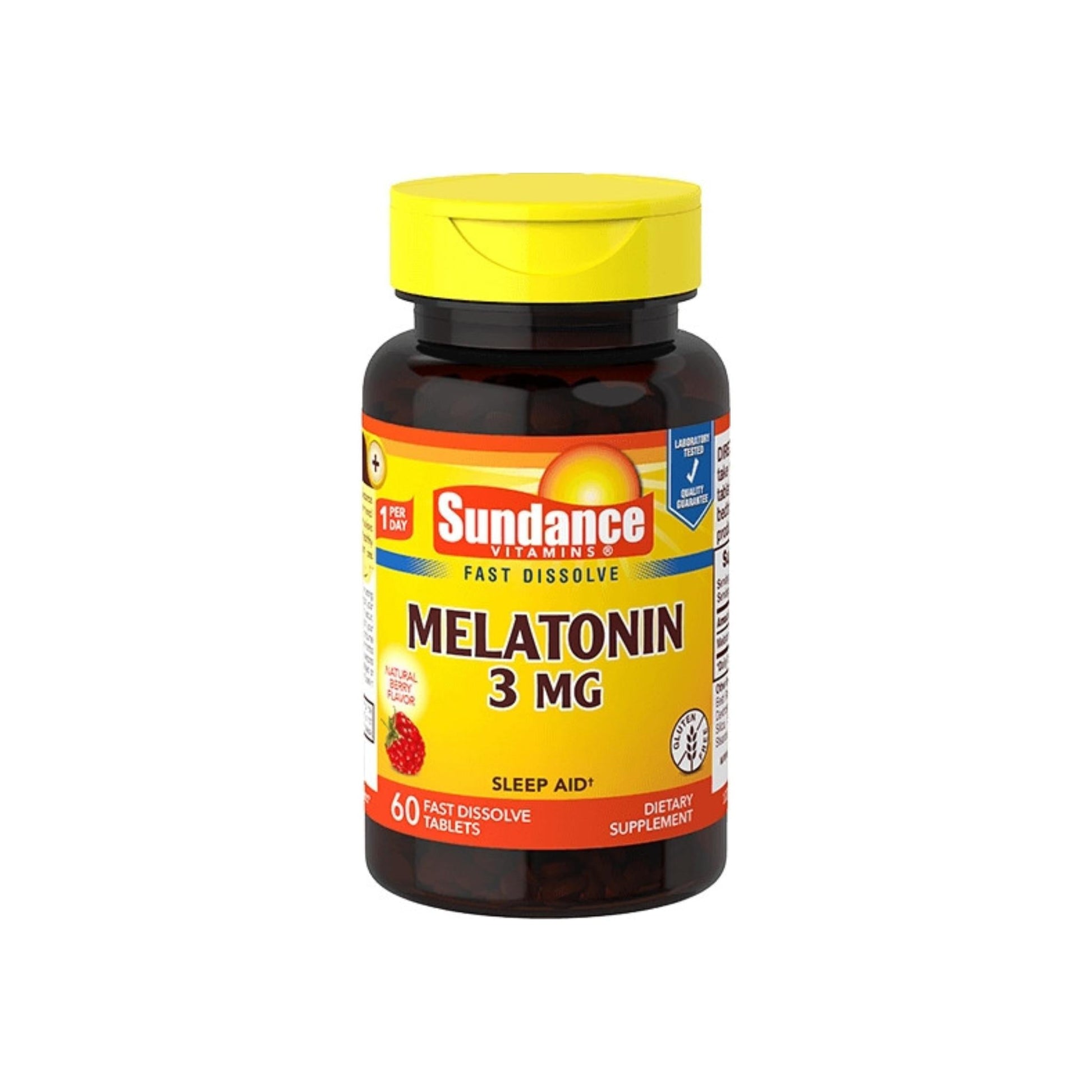 Sundance Vitamins Melatonin 3 Mg Natural, Berry Flavor, 60 Ea