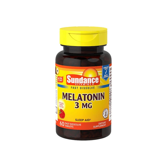 Sundance Vitamins Melatonin 3 Mg Natural, Berry Flavor, 60 Ea