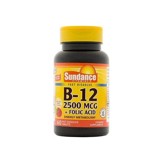 Sundance Vitamin B12 2500 Mcg Plus Folic Tablets, 60 Ea