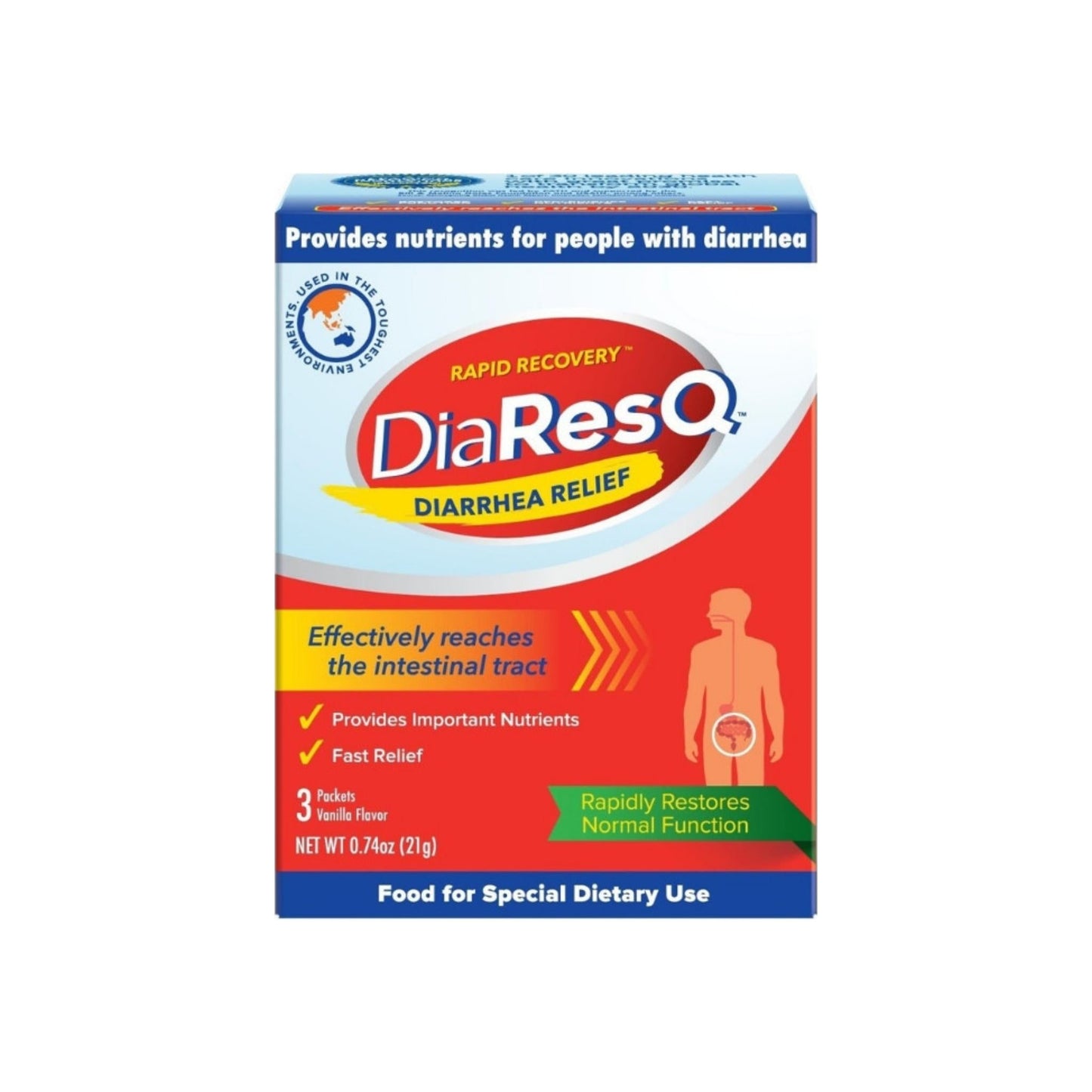 Diaresq Adult Diarrhea Rapid Recovery Packets, 3 Ea