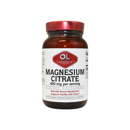 Olympian Labs Magnesium Citrate Vegetarian Capsules 400 Mg, 100 Ea