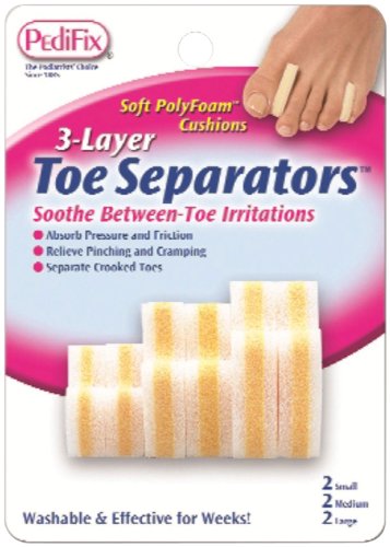 Pedifix 3-Layer Toe Separators 6 Count Large