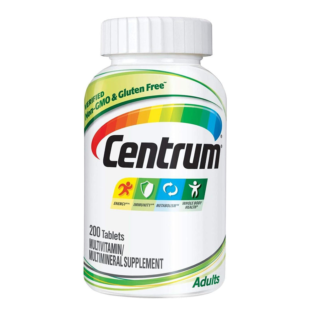 Centrum Adult Multivitamin Free Mineral Supplement Energy Tablets, 200 Ea
