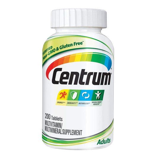 Centrum Adult Multivitamin Free Mineral Supplement Energy Tablets, 200 Ea