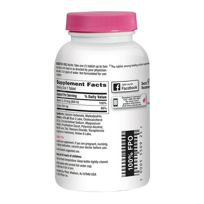 Caltrate 600 D Plus Calcium Supplement Tablets For Bone And Colon Health Care- 200 Ea