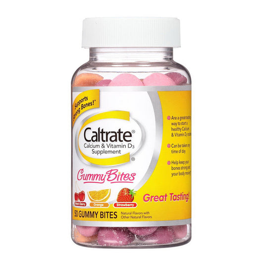 Caltrate Calcium And Vitamin D Gummy Bites For Bone Health Care- 50 Ea