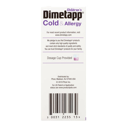Dimetapp Children'S Cold And Allergy Syrup Grape - 4 Fl Oz