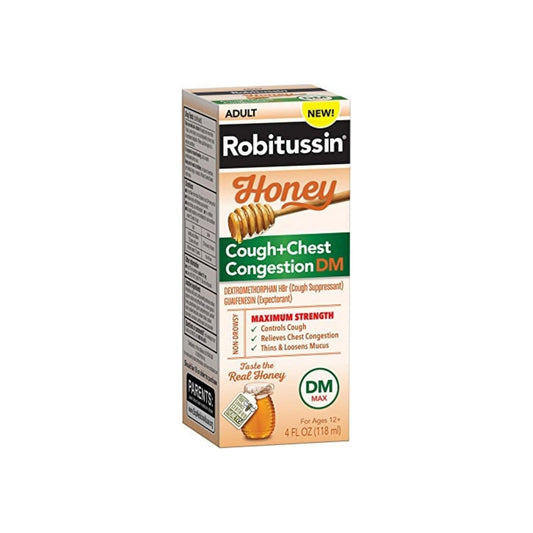 Robitussin Honey Maximum Cough & Chest Congestion Dm, 4 Oz