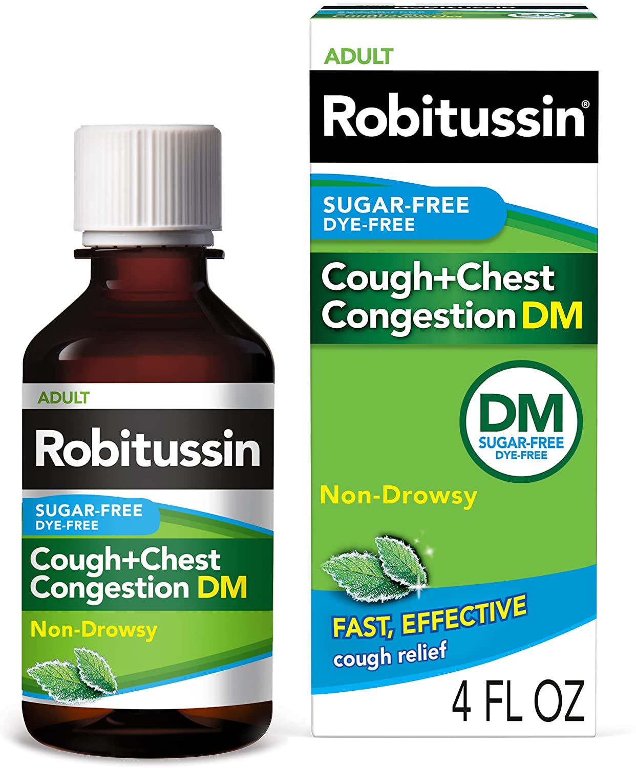 Robitussin Adult Cough Plus Chest Congestion Dm Liquid Sugar Free, 4 Oz