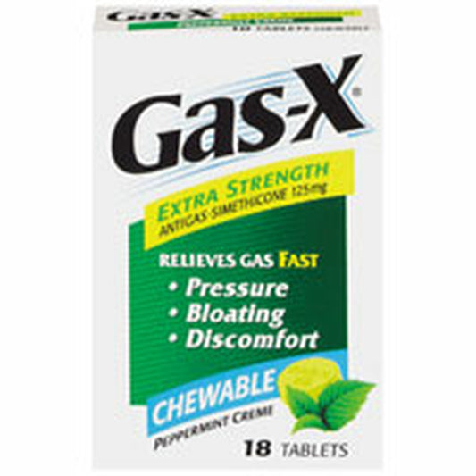 Gas-X Extra Strength Peppermint Chewable Tablet For Fast Gas Relief, 18 Count