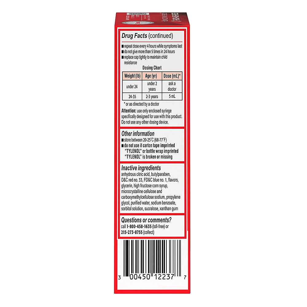 Tylenol Pain + Fever Infants, Grape Flavor 1 Oz