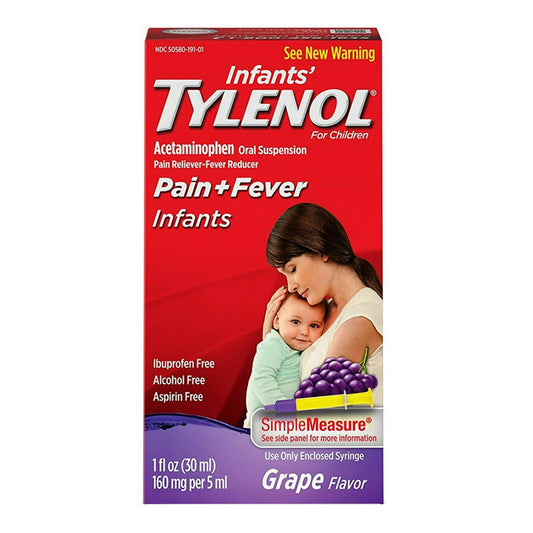 Tylenol Pain + Fever Infants, Grape Flavor 1 Oz