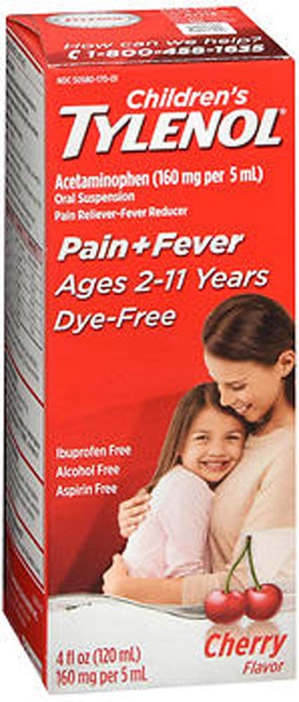 Tylenol Children'S Oral Suspension Medicine With Acetaminophen, Cherry, 4 Fl Oz