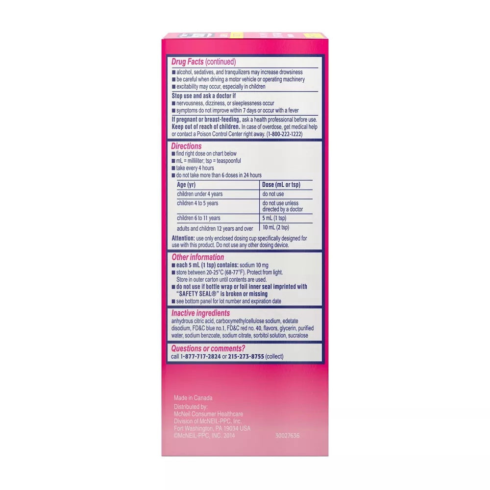 Benadryl Children'S Allergy & Sinus Relief Grape Liquid - 4 Fl Oz