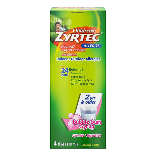 Children'S Zyrtec Allergy - Bubble Gum Syrup - 4 Oz