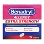 Benadryl Extra Strength Allergy Relief, 50Mg Diphenhydramine Tablets - 24Ct