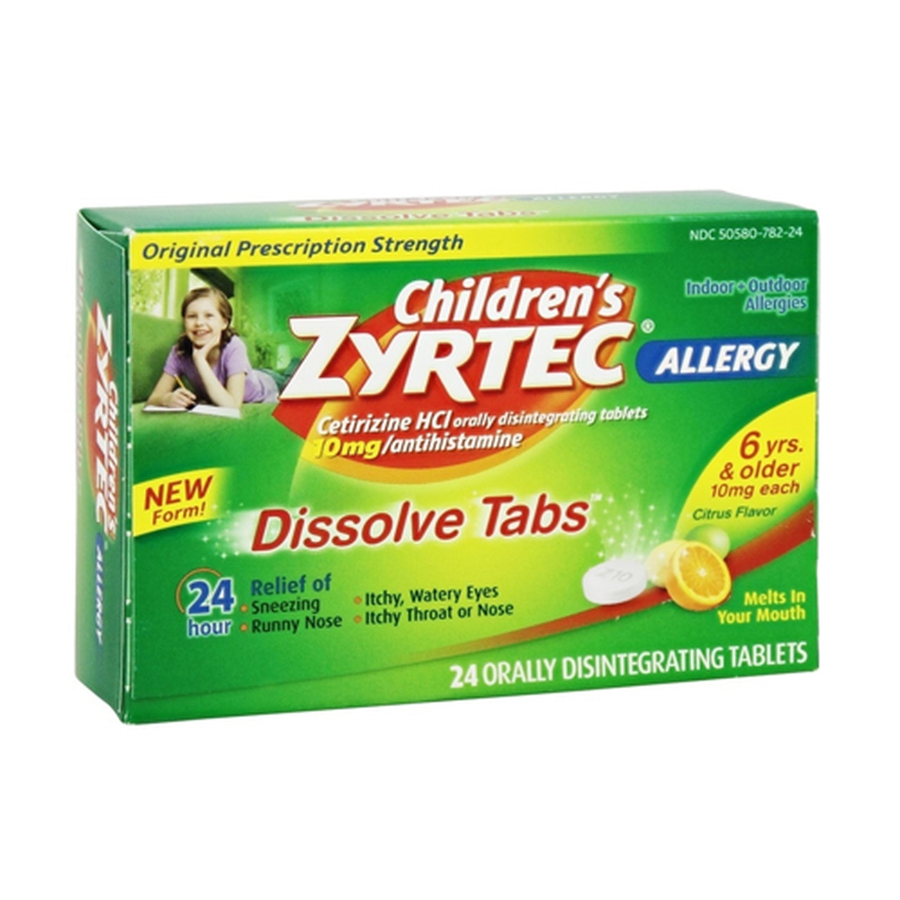 Zyrtec Children'S 24 Hour Allergy Dissolve Tabs, Citrus 24 Ea