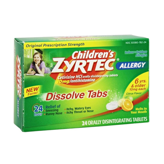 Zyrtec Children'S 24 Hour Allergy Dissolve Tabs, Citrus 24 Ea