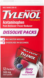 Tylenol Extra Strength Dissolve Packs With Acetaminophen For Pain & Fever, Berry, 12 Count