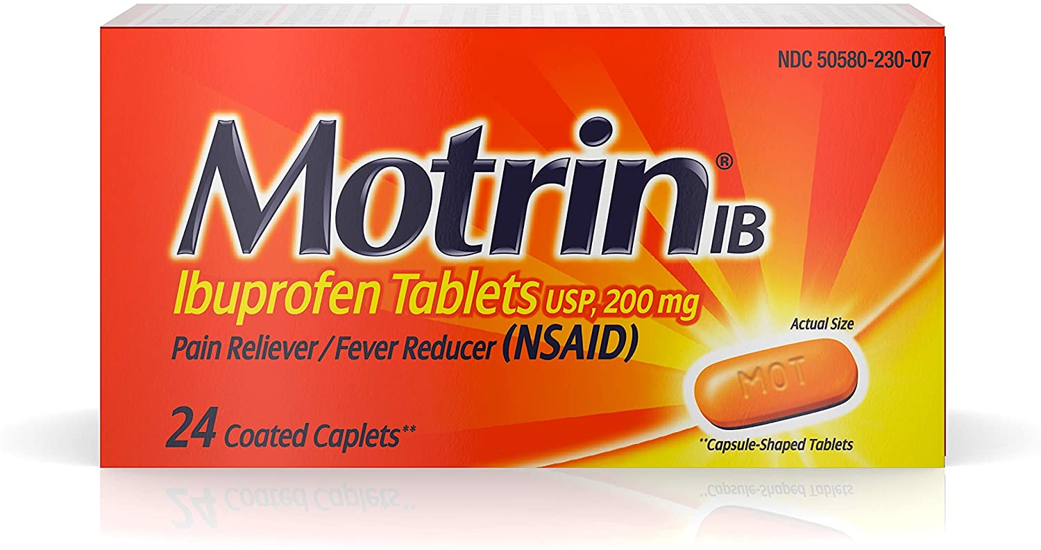 Motrin Ib Ibuprofen Coated Caplets, 24 Ea