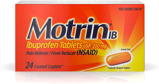 Motrin Ib Ibuprofen Coated Caplets, 24 Ea
