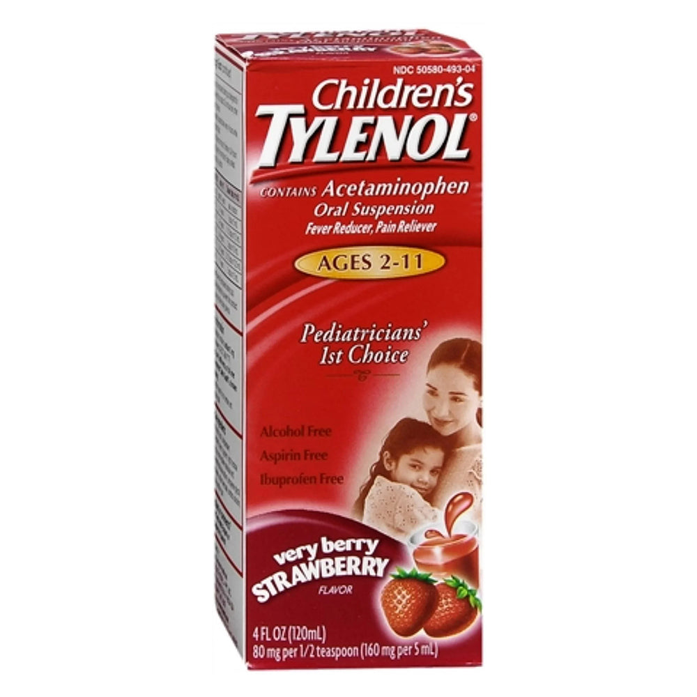 Tylenol Children'S Oral Suspension Very Berry Strawberry 4 Oz