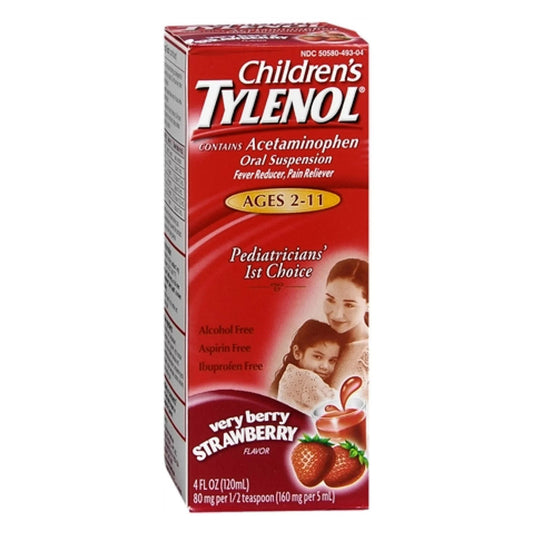 Tylenol Children'S Oral Suspension Very Berry Strawberry 4 Oz