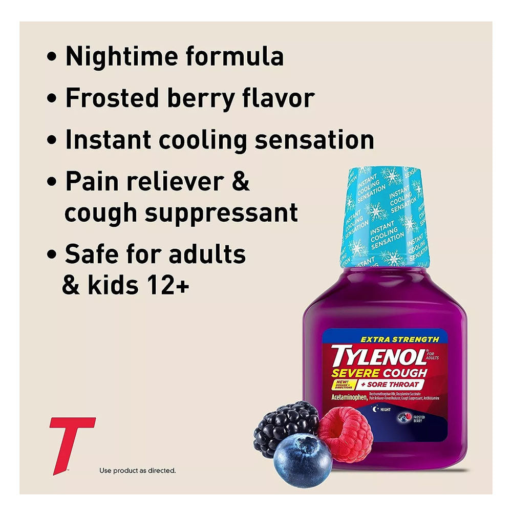 Tylenol Severe Cough & Sore Throat Nighttime - 6 Fl Oz