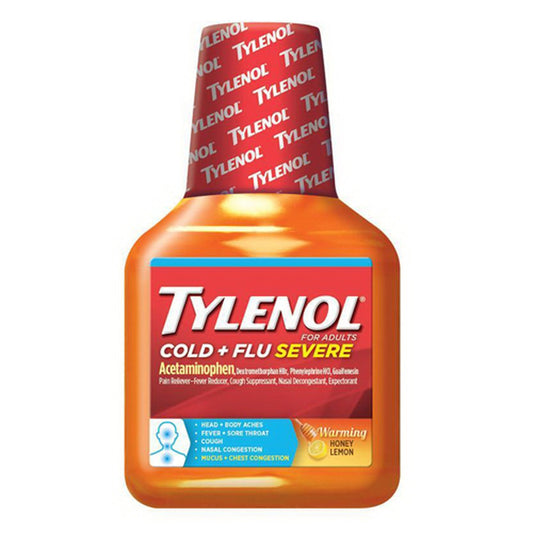 Tylenol Cold + Flu Severe Flu Medicine Honey Lemon Flavor - 8 oz