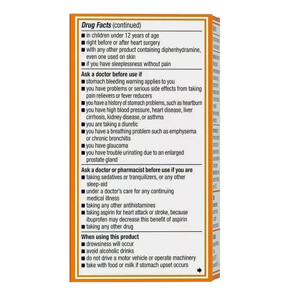 Motrin Pm Caplets, 200 Mg Ibuprofen & 38 Mg Sleep Aid, Nighttime Relief For Minor Pains, 80 Ct.
