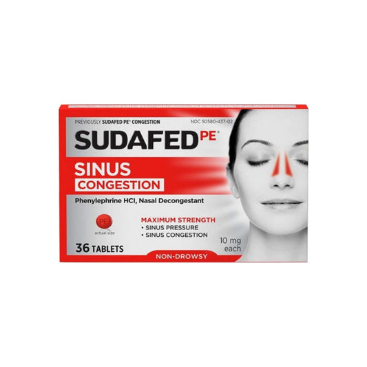 Sudafed Pe Congestion Maximum Strength Non-Drowsy Tablets 36 Ea