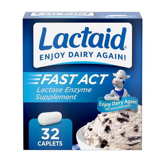 Lactaid Fast Act Intolerance Relief Caplets With Lactase Enzyme - 32 Caplets