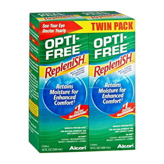 Opti-Free Replenish Moisturizing Solution, Twin Pack - 10 Fl Oz