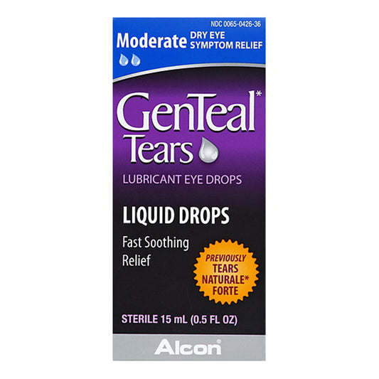 Genteal Tears Moderate Lubricant Eye Drops For Dry Eye Symptom Relief, 15Ml