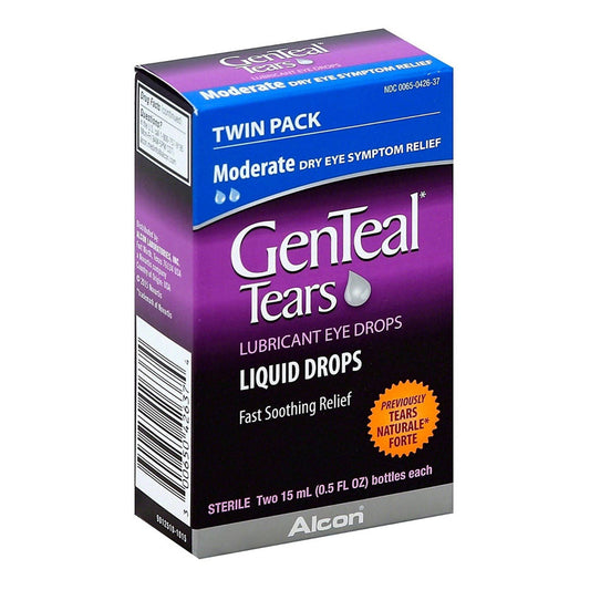 Genteal Twinpack Eye Drops, Moderate 0.5 Oz