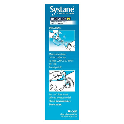 Alcon Systane Hydration Preservative-Free Lubricant Eye Drops, Transparent, 0.6 Fl Oz, 30 Count